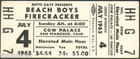 5  1964 - 73   The Beach Boys  Unused  Full  Concert  Tickets   Bonus  Reprint