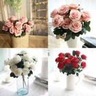 10 Heads Silk Rose Artificial Flowers Fake Bouquet Wedding Home Party Decor New
