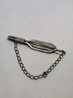 6g 925 Antique Sterling Silver Tie Bar Clip Clasp Etched Mens Dress Attire