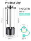 Biginiwa Straw Holder Dispenser Counter - Clear Glass Drinking Straw Container