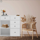 Modern White Sideboard Buffet Cabinet     Kitchen Storage 