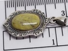 Vtg Connemara Marble Irish Sterling 925 Silver Pendant St Mary Reversible