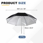 2 Pcs 36 Inch Dia Photography Umbrella Lighting With Silver Inner  Black