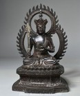 8 2  Old Tibet Buddhism Pure Bronze Ksitigarbha Boddhisattva Buddha Statue