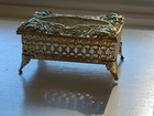 Sam Fink Jeweled Gold Footed Pocket Tissue Holder 50 s Vanity Hollywood Regency 