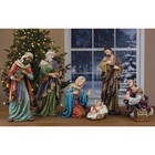 Large Ornate Hand Painted Holy Family Nativity Set Christmas Decor 24 In 7 Pcs