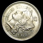 1865 Copper Nickel Three Cent Piece 3cp Gem Bu  Condition Type Coin ----  th716