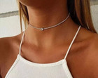 12 Ct Round Cut Lab Created Diamond 14k White Gold Plated Tennis Choker Necklace