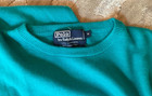 Vintage Polo Ralph Lauren Blue-green Cashmere Crewneck Sweater Sz M