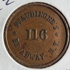 1863 Civil War Store Card Staudinger   s 116 Broadway Token Ny630bs 1a  Our B3180
