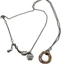 Vintage Origami Owl Tri Tone Interlocking Circles Pendant Necklace Adjustable