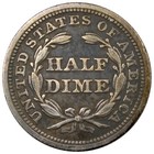 1853 Seated Liberty Half Dime Xf  Extra Fine Details Cleaned A2179