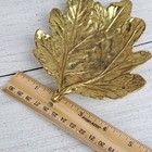 Vintage Virginia Metalcrafters Solid Brass Chrysanthemum Leaf Trinket Dish Tray