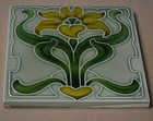 England - Antique Art Nouveau Majolica Tile C1900