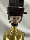 Vintage Brass Green Glass Accent Table Lamp Hollywood Regency Style Desk Lamp