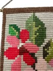Gorgeous Vintage Tapestry Wall Art Floral 19x10 Gold Hardware Mcm Handmade