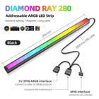 Coolmoon Diamond Ray 280mm Addressable 5v Argb Led Strip Motherboard Sync Color