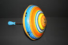 Vintage Ohio Art Tin Metal Spinning Top Toy Baby Animals Design Yellow