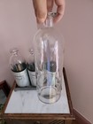 Awesome Galvanized Metal  Apothecary Glass Bottle Triple Vase Large Rustic Vtg