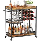 Bar Cart  Home Bar Serving Cart  3 Tier Drink Cart With 12 Wine Bottle