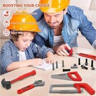 Kids Toddler Red Tool Set With Helmet   Toolbox Pretend Play Construction Build