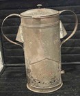 Antique Painted Tin Toleware Handled Food Warmer  Burner  C  19th Century
