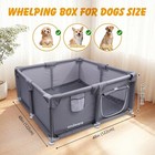 Dog Whelping Box 48 X 48 X 18in With Urine Pad Dogs Puppies Soft   Breathable
