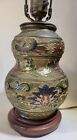 Antique Oriental Gilt Enamel Victorian Drawing Room Bronze Lamp  