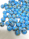 72   6 Vintage Turquoise Blue   Extras Millefiori Glass Art Glass Bead 1 4-1 2 