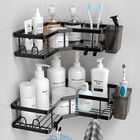 Adhesive Corner Shower Caddy Shelves Holder No Drilling Storage Rack 2 Pack