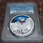 Rare 2017 Tuvalu 999 Silver 1 Oz Coin Ghostbuster Stay Puft Pcgs 69 Colored Ngc