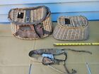 2 Vintage Fishing Creel Backets With Belt   See Pics For Condition   Size Trl7