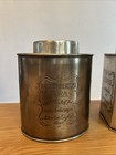 Vintage Silver English Tea Coffee Sugar Kitchenstorage Round Tins Lids Antique