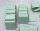 Vtg 35 1970 s Lite Jadeite Green Trim Boarder Bathroom Tiles 4  Sq Old 1280-26b