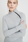 Marcella Nyc Blake Fitted Sweatshirt Gray Medium Mock Turtleneck French Terry