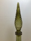 Vintage Avocado Green Empoli Genie Bottle Grapes   Cherries W  Stopper Nice Mcm