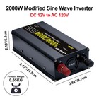 1000w 2000w Power Inverter Dc 12v To Ac 110v 120v 2ac Dual Usb Adapter Converter