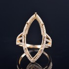 Solid 14k Yellow Gold Natural Diamond Semi Mount Ring Setting Marquise 24  10mm
