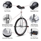 24 In Wheel Unicycle Skid-proof Tire Adjustable Height Exercise Bicycle Silver