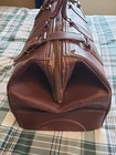 Vtg Atlantic Leather Doctors Bag  Brass Buckles   Zipper  20  X 13  X 11   Video