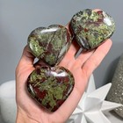 Natural Dragon Bloodstone Heart Love Carved Palm Stone Healing Quartz Crystal
