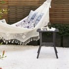 Outdoor Wicker Side Table Rattan End Patio Coffee Bistro Table For Porch Balcony