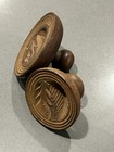 Antique Carved Wood Set Of 2 Gingerbread Cookie Stamp Mold Springerle Press