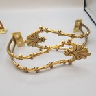 Vtg Brass Metal Curtain Drape Tie Hold Backs 2 Sets  4 Pcs   French Ornate Leaf