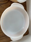 Set Of 2 Vintage Fire-king Peach Luster 8  Round Cake Pan - Good Condition  450