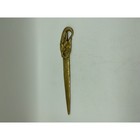 Vintage Solid Brass Elephant Head Letter Opener Palm Leaf Detail Gold Tone 9 5 