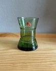 Vintage Green Glass Vase Small Made In Italy 4    Tall
