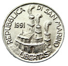 San Marino 1991 1 Lira  History Series - Founding Of The Community Aluminium Unc