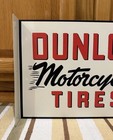 Dunlop Motorcycle Tires Flange Sign 2 Sided Gas Oil Vintage Style Wall Decor