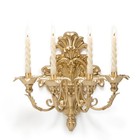 Roman Fountain Wall Sconce  4-candle Gold Baroque Candelabra  Antique Metal W   